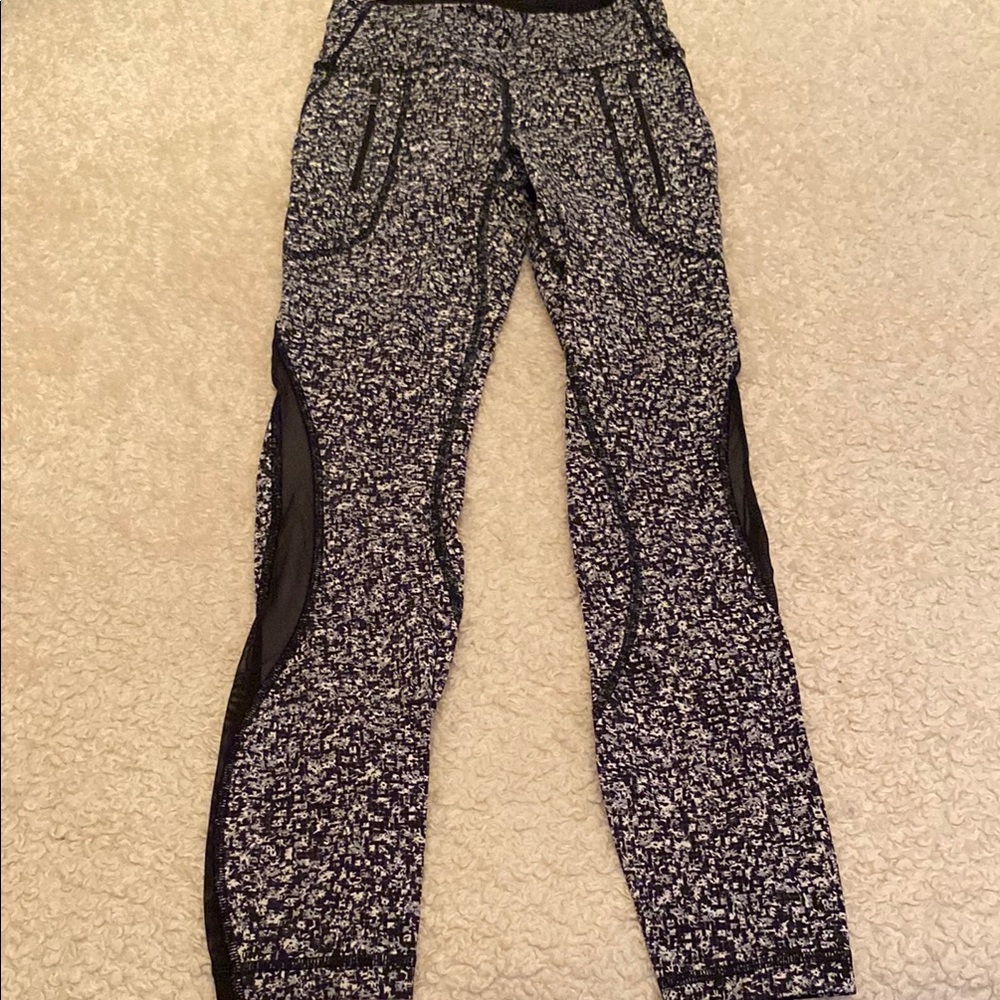 Black and Gray Speckled Track Pants with Ombré Effect